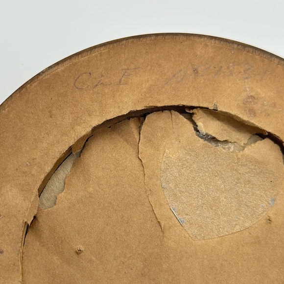 Vintage Wooden Picture Frame with Bird Illustration Round Mini Frame Victorian - Picture 6 of 8